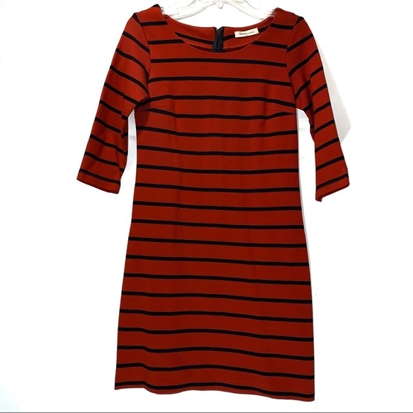 Newbury Kustom Red Black Stripe Zipper Dress Small - Picture 1 of 8